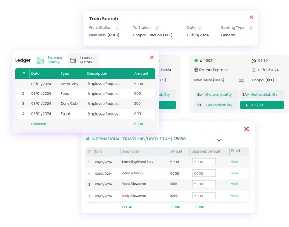 Employee Travel Desk Management Interface